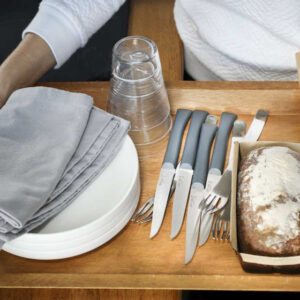Set of 4 table knives N°125 Bon Appetit + Grey